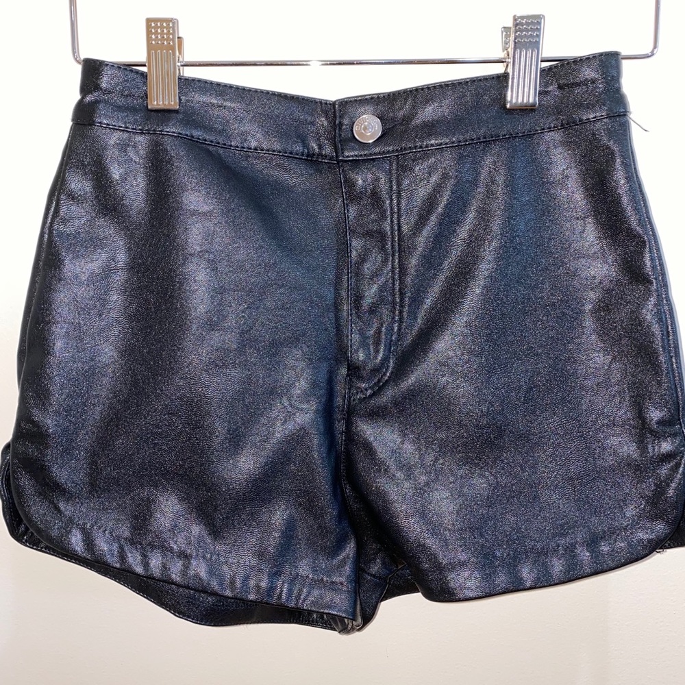 Black Faux Leather Shorts